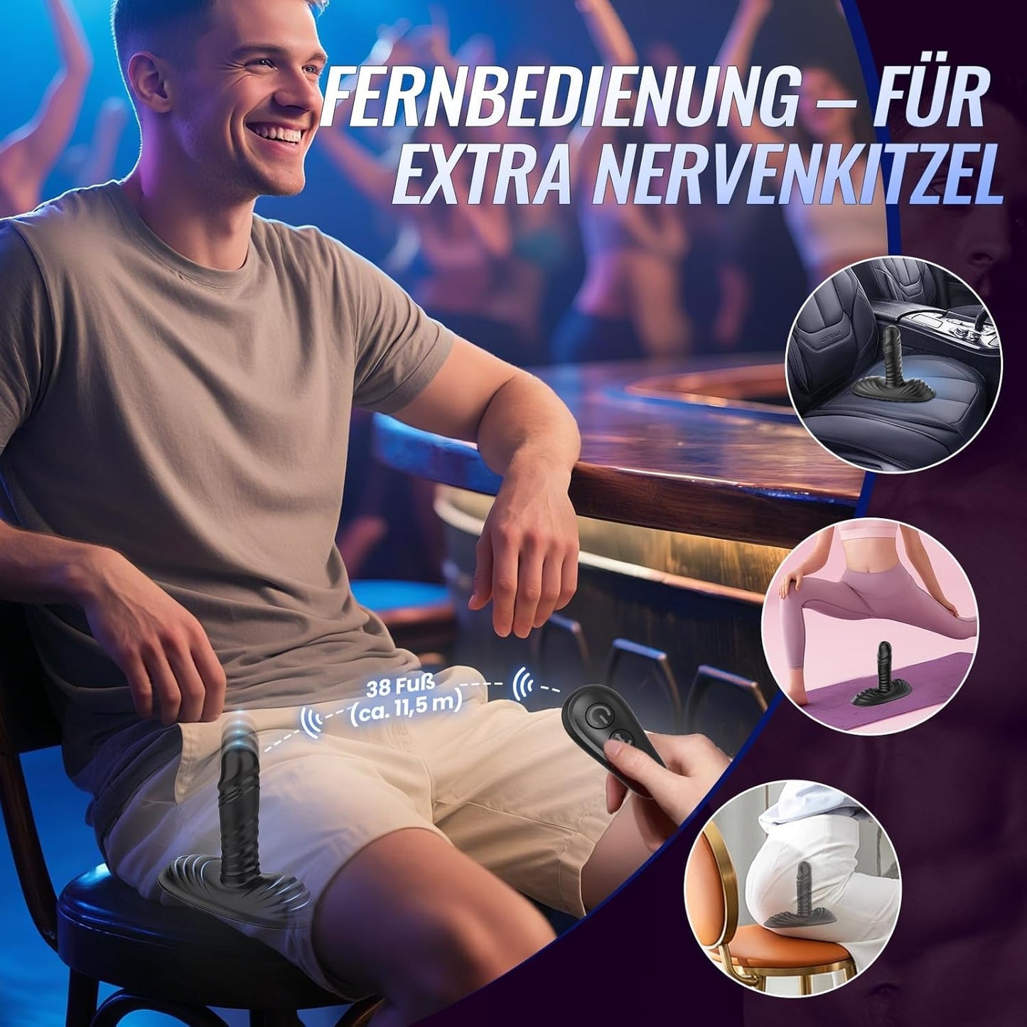 Tagnaff AI Sync Anal Dildo & Grinder-Vibrator mit Silikon-Vollummantelung, Analplug mit 9 Vibrations&3 StoĂmodi, Analkugeln IPX7 Wasserabweisend, Magnetisch Aufladbar, Vibratorenset fĂŒr MĂ€nner & Paare