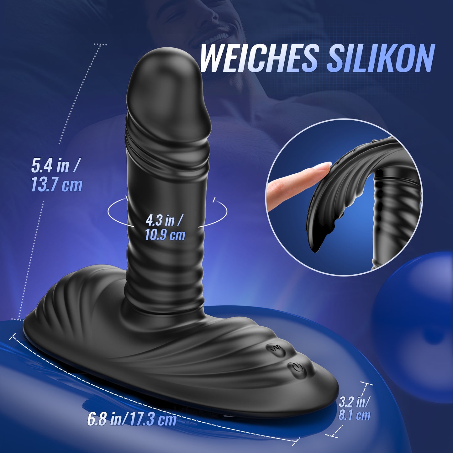 Tagnaff AI Sync Anal Dildo & Grinder-Vibrator mit Silikon-Vollummantelung, Analplug mit 9 Vibrations&3 Stoßmodi, Analkugeln IPX7 Wasserabweisend, Magnetisch Aufladbar, Vibratorenset für Männer & Paare